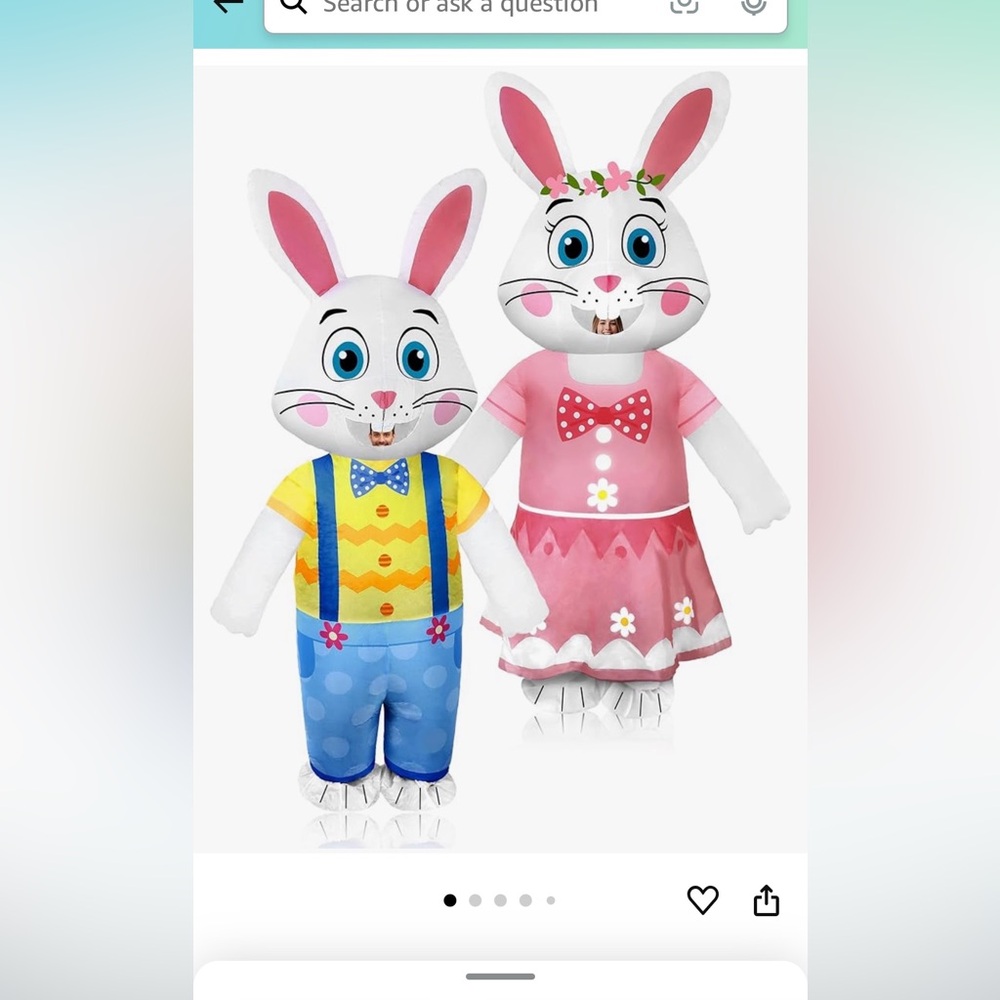 Amazon Pink and Blue Inflatable Bunny Costumes 🐰